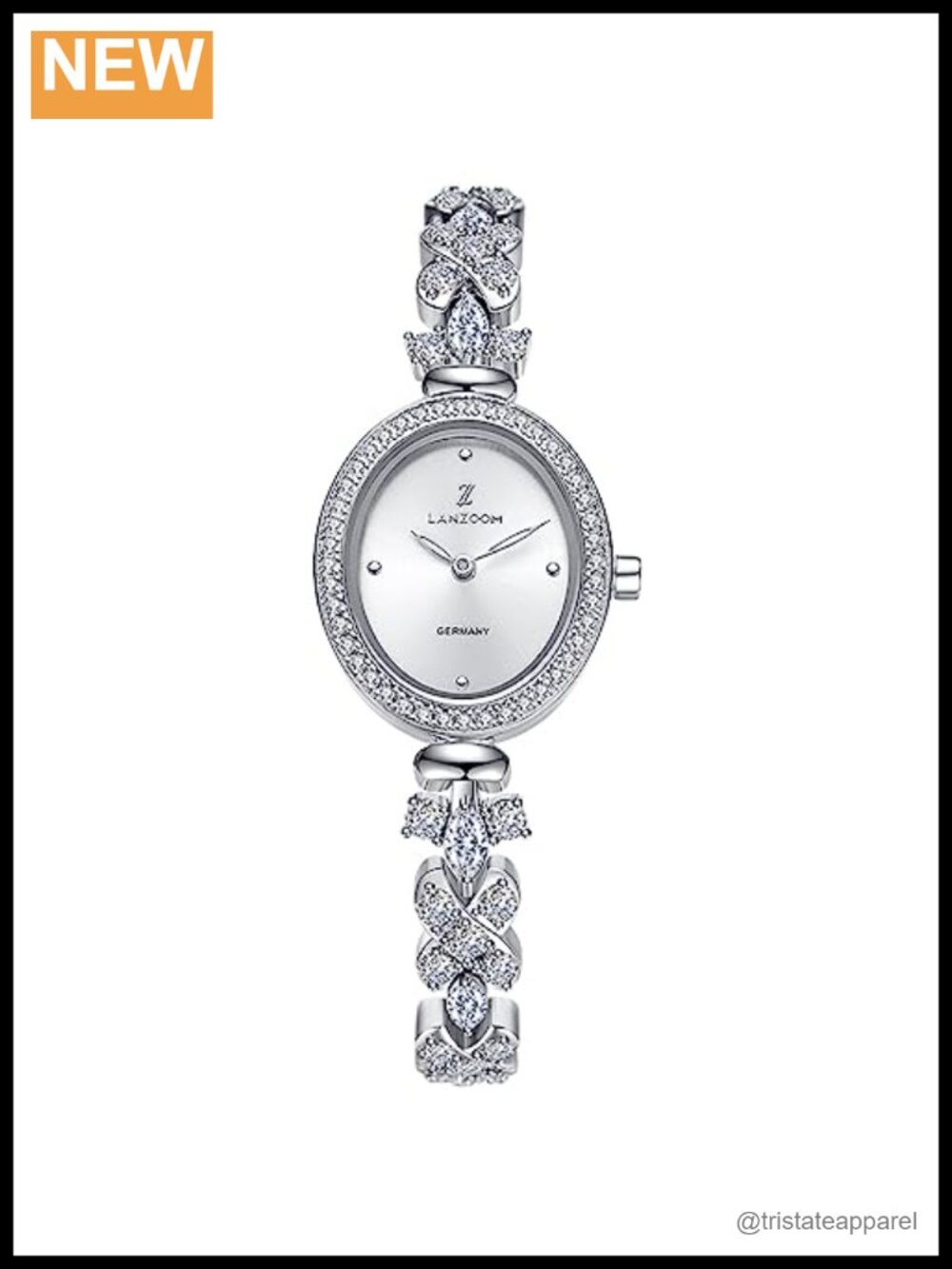 Quartz Wrist Watch Stainless Steel Gold Filled Oval Crystal Dial